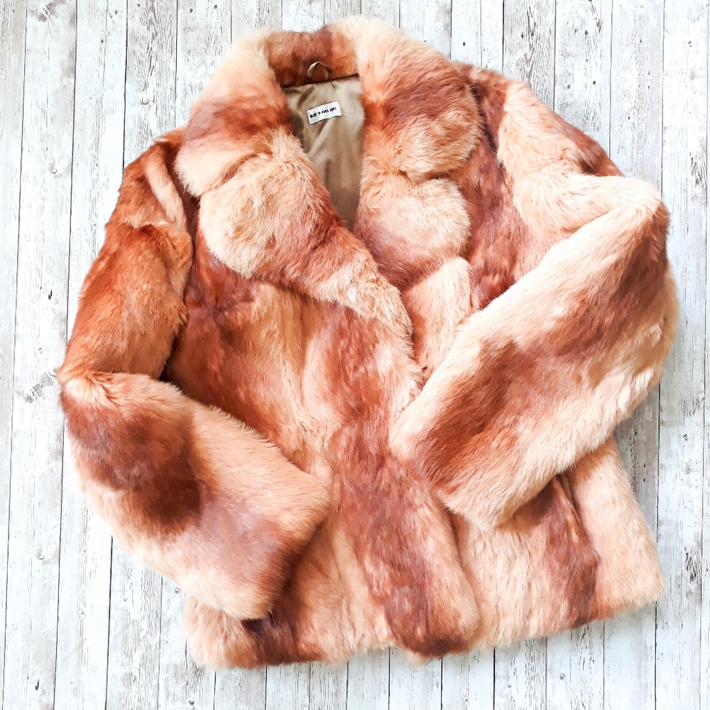 Vintage 80's Dyed Rabbit Fur Coat